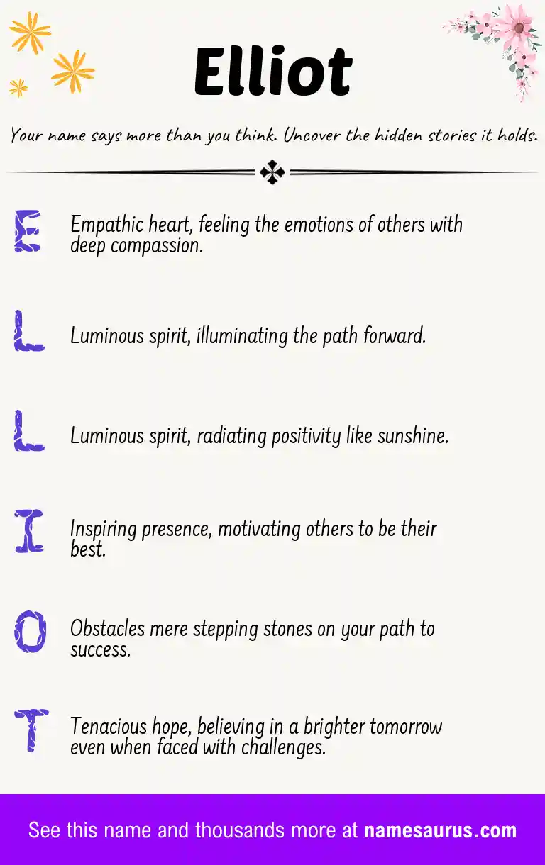 Acrostic poem about Elliot.