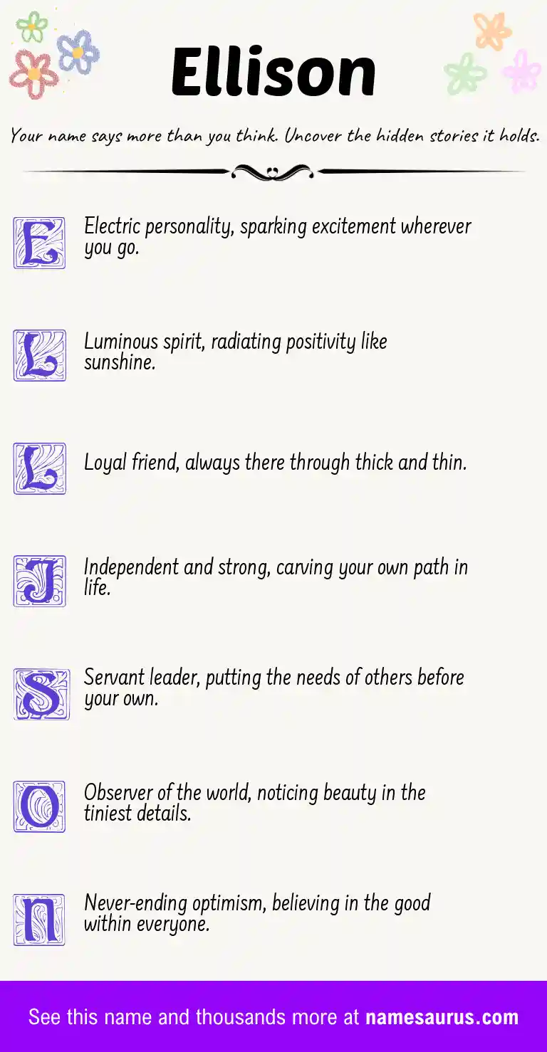Acrostic poem about Ellison.