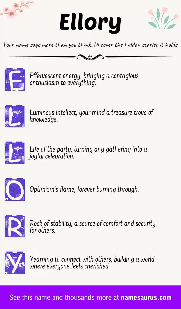 Acrostic poem about Ellory.