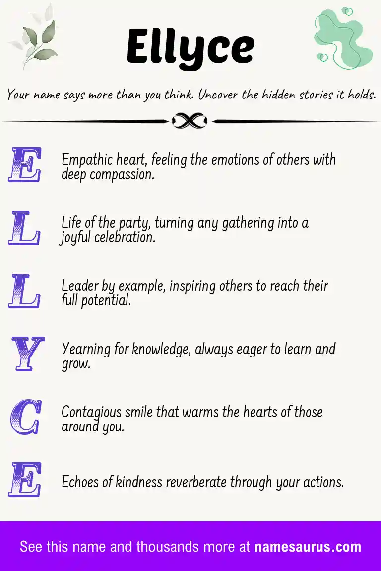 Acrostic poem about Ellyce.
