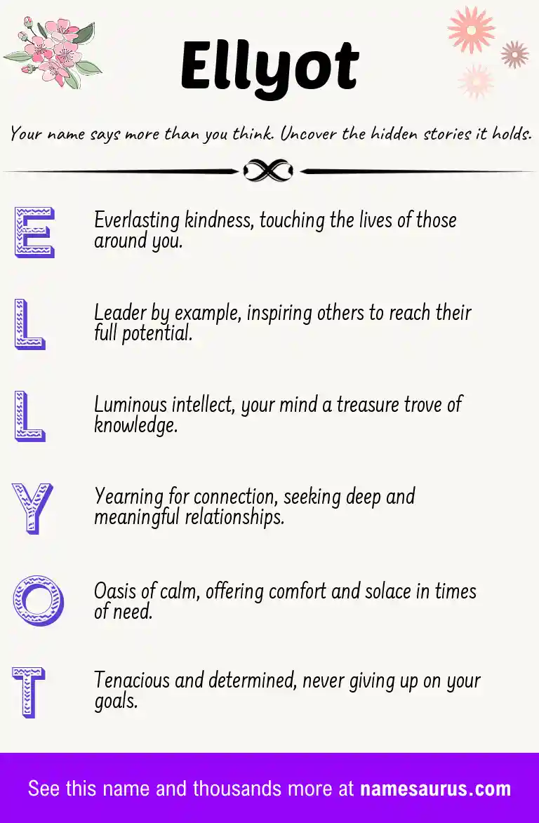 Acrostic poem about Ellyot.