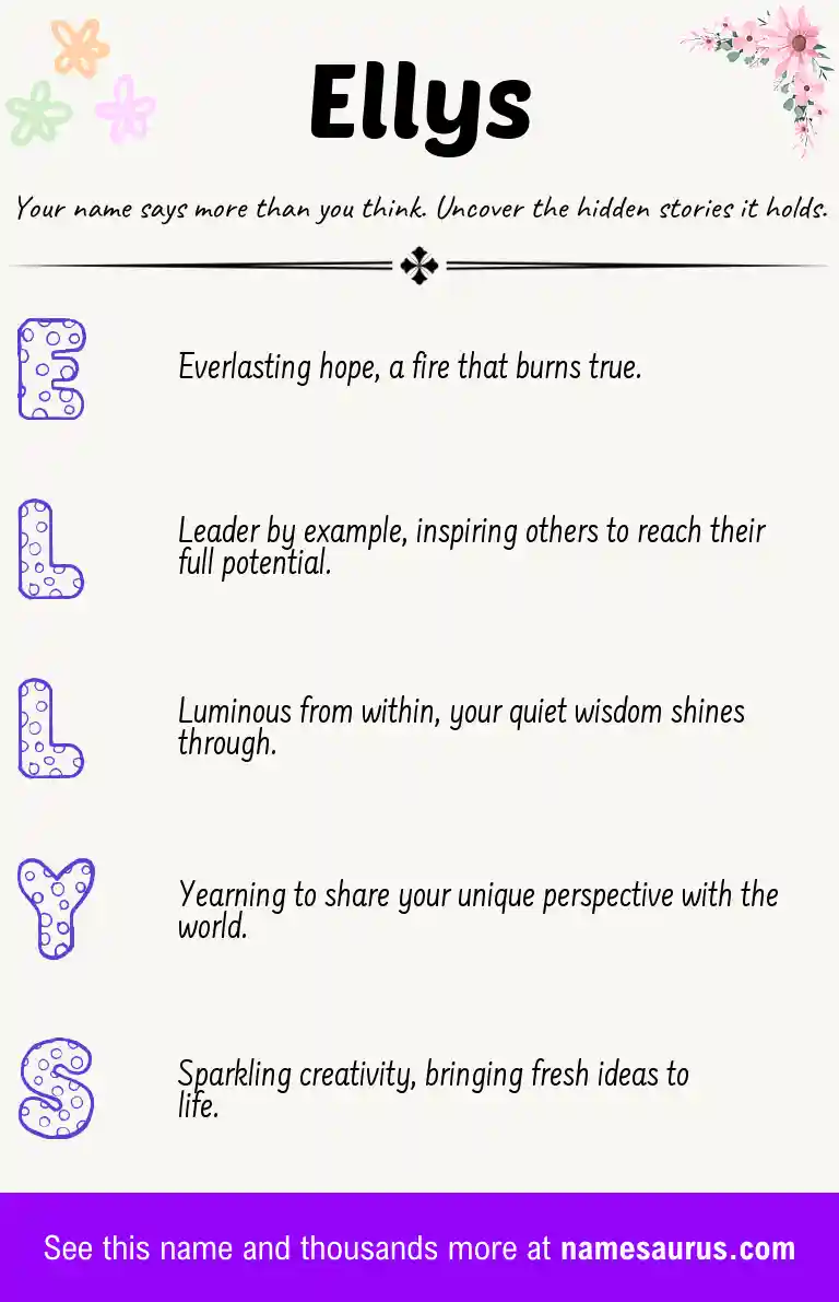 Acrostic poem about Ellys.