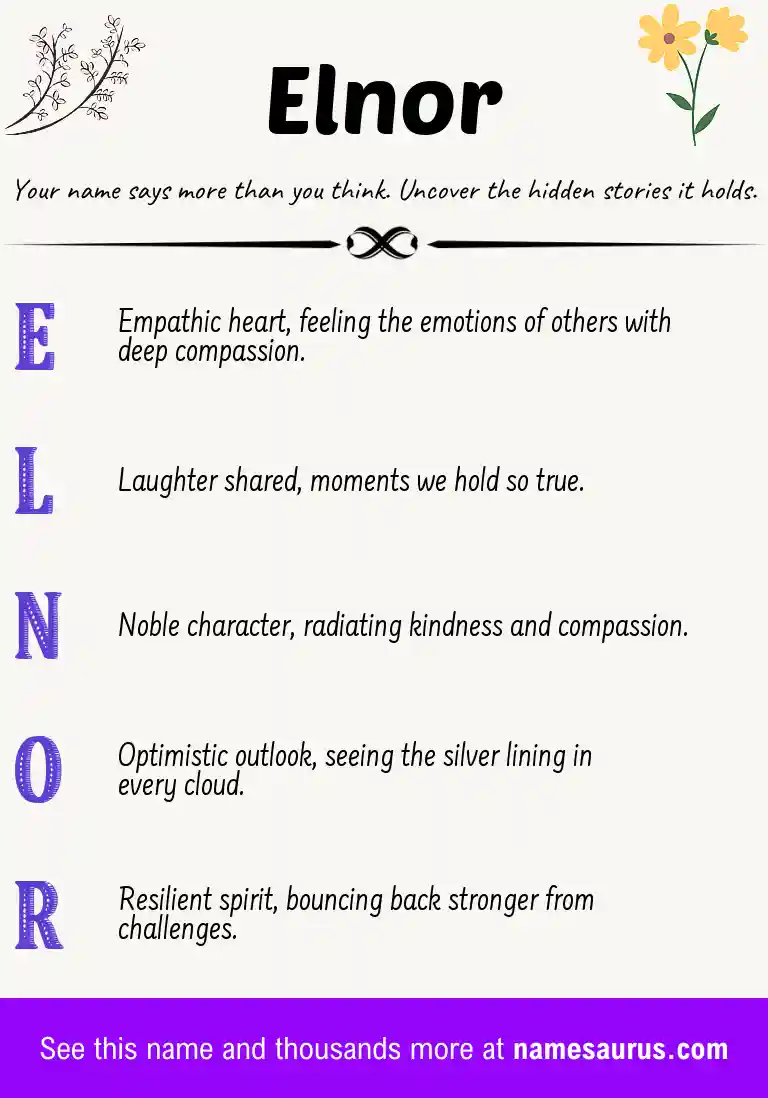 Acrostic poem about Elnor.