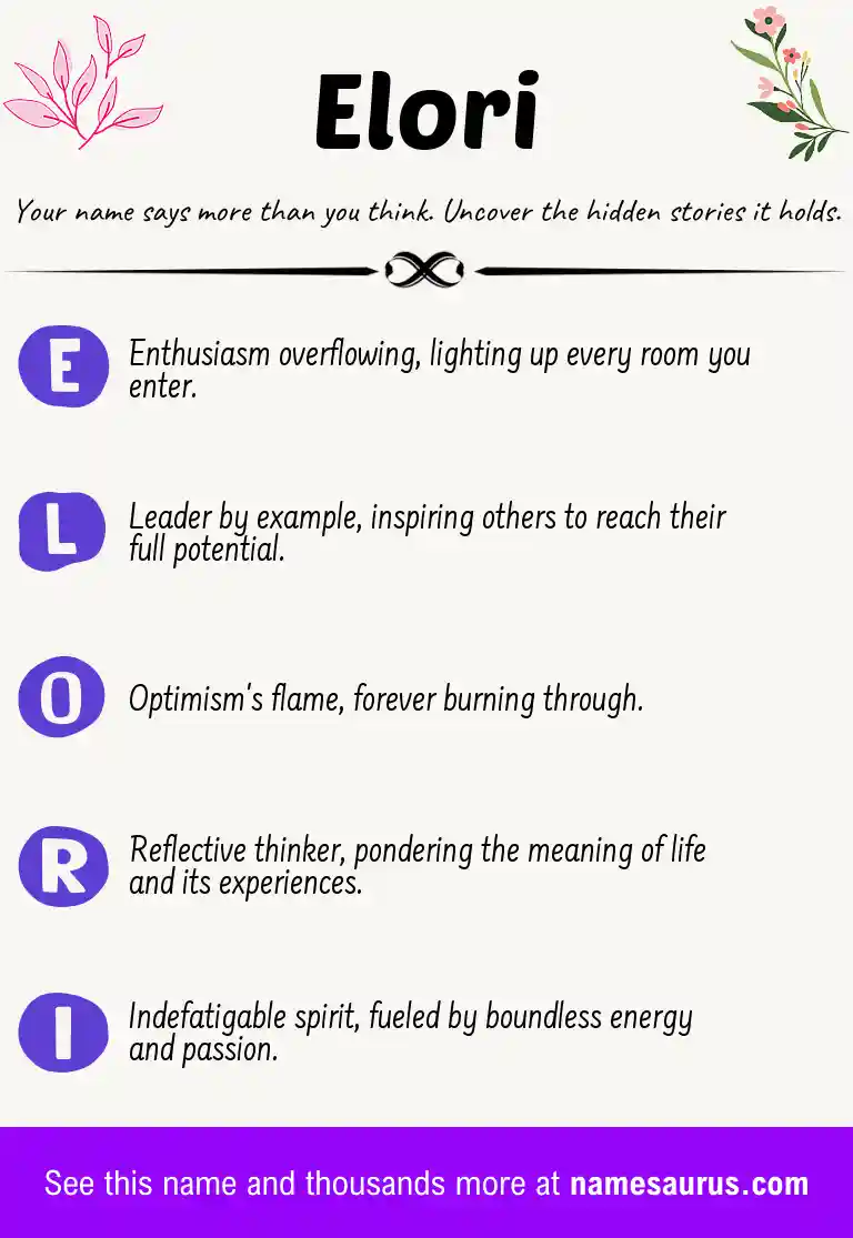 Acrostic poem about Elori.