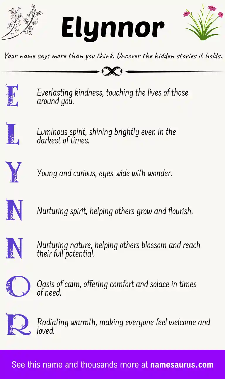 Acrostic poem about Elynnor.