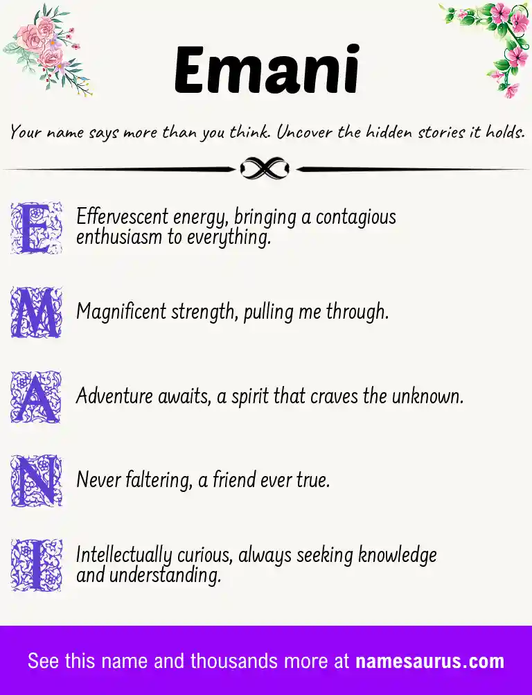 Acrostic poem about Emani.