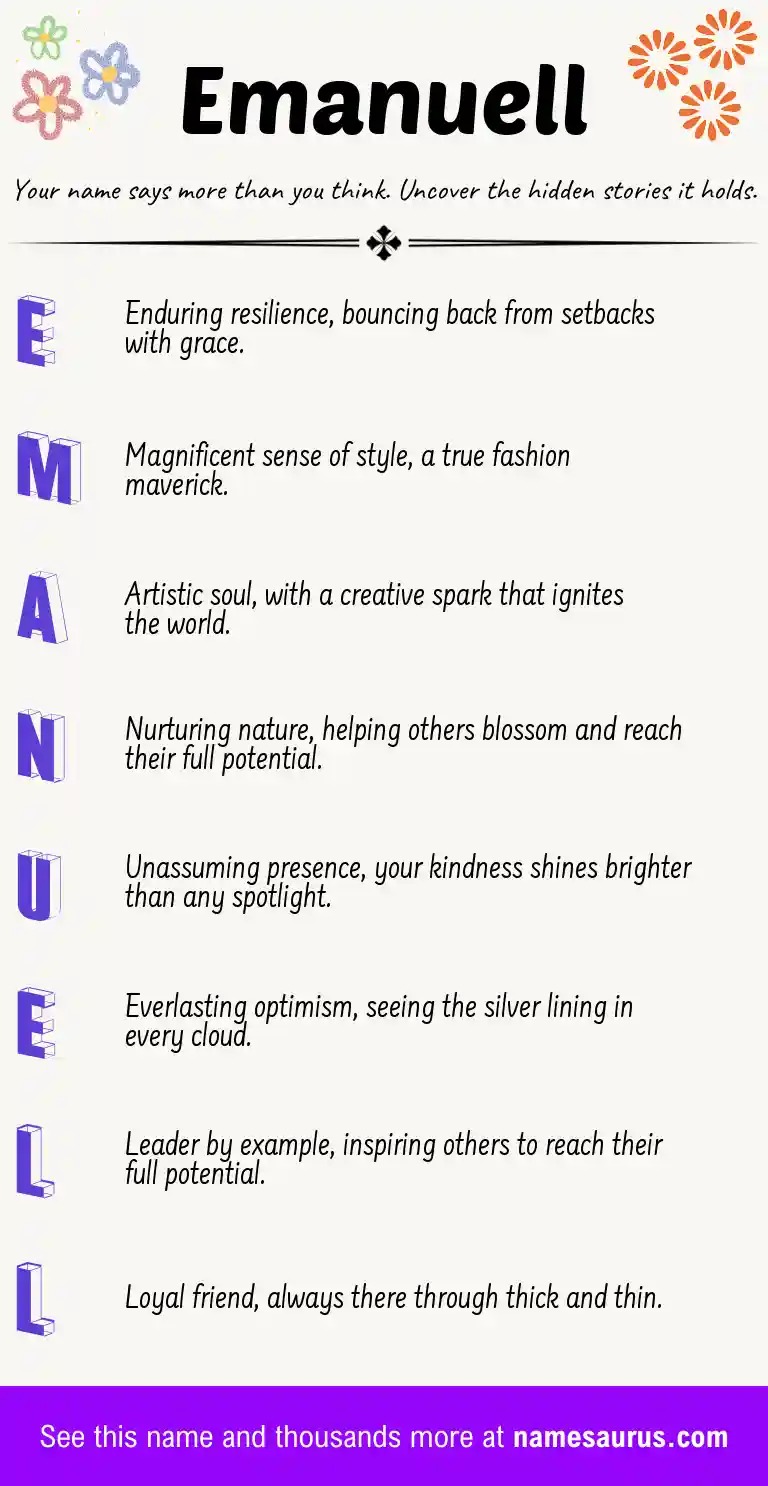 Acrostic poem about Emanuell.