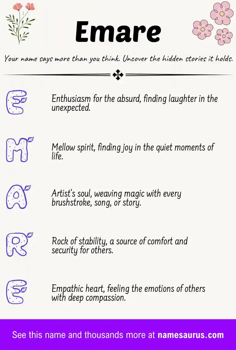 Acrostic poem about Emare.