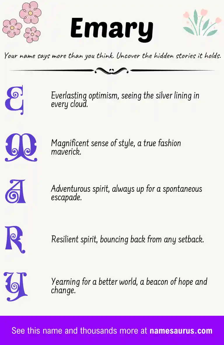 Acrostic poem about Emary.