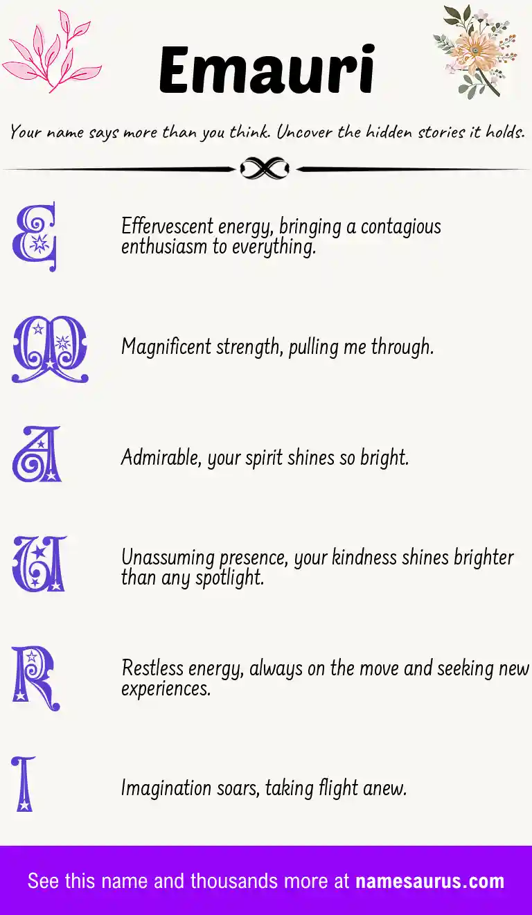 Acrostic poem about Emauri.