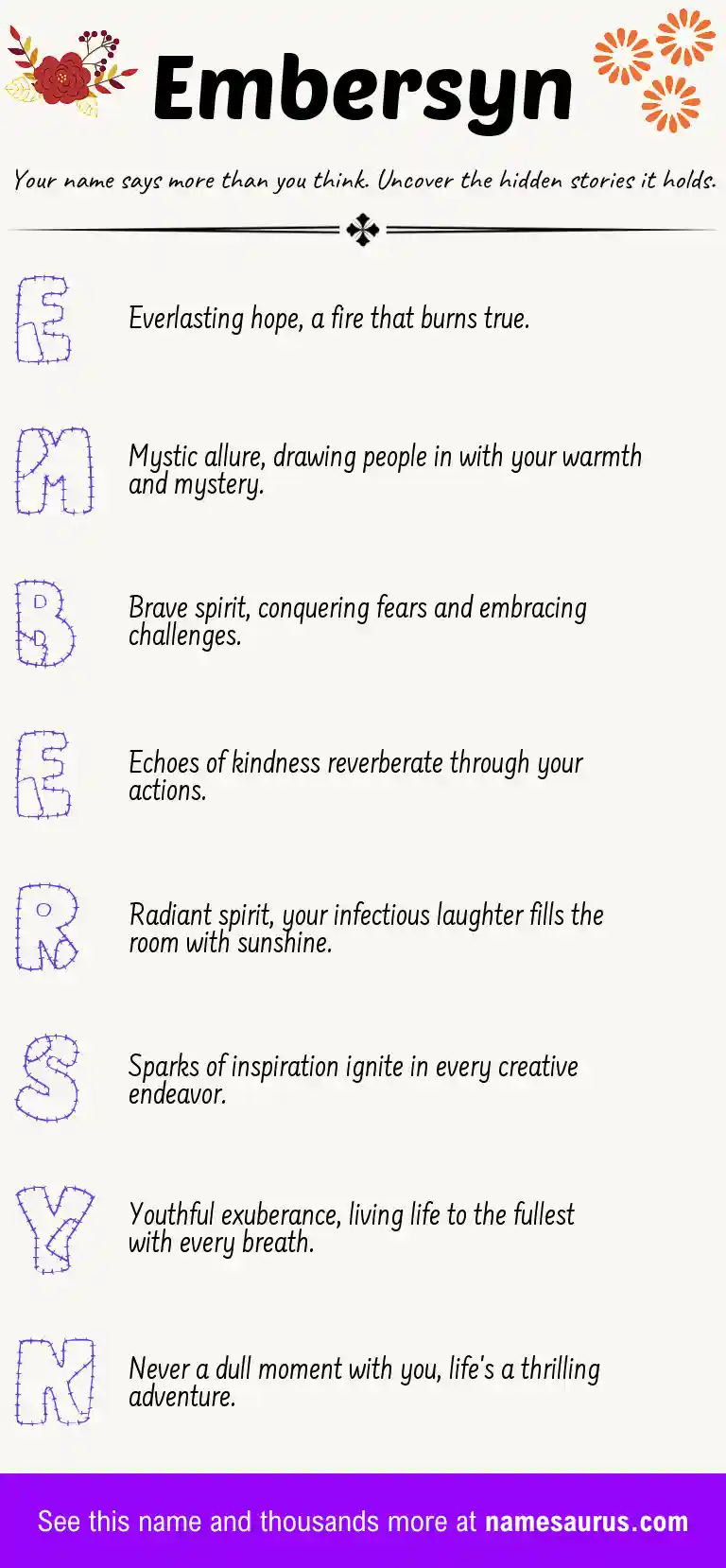 Acrostic poem about Embersyn.
