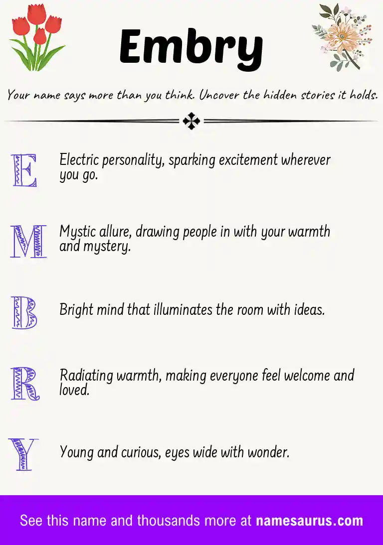 Acrostic poem about Embry.