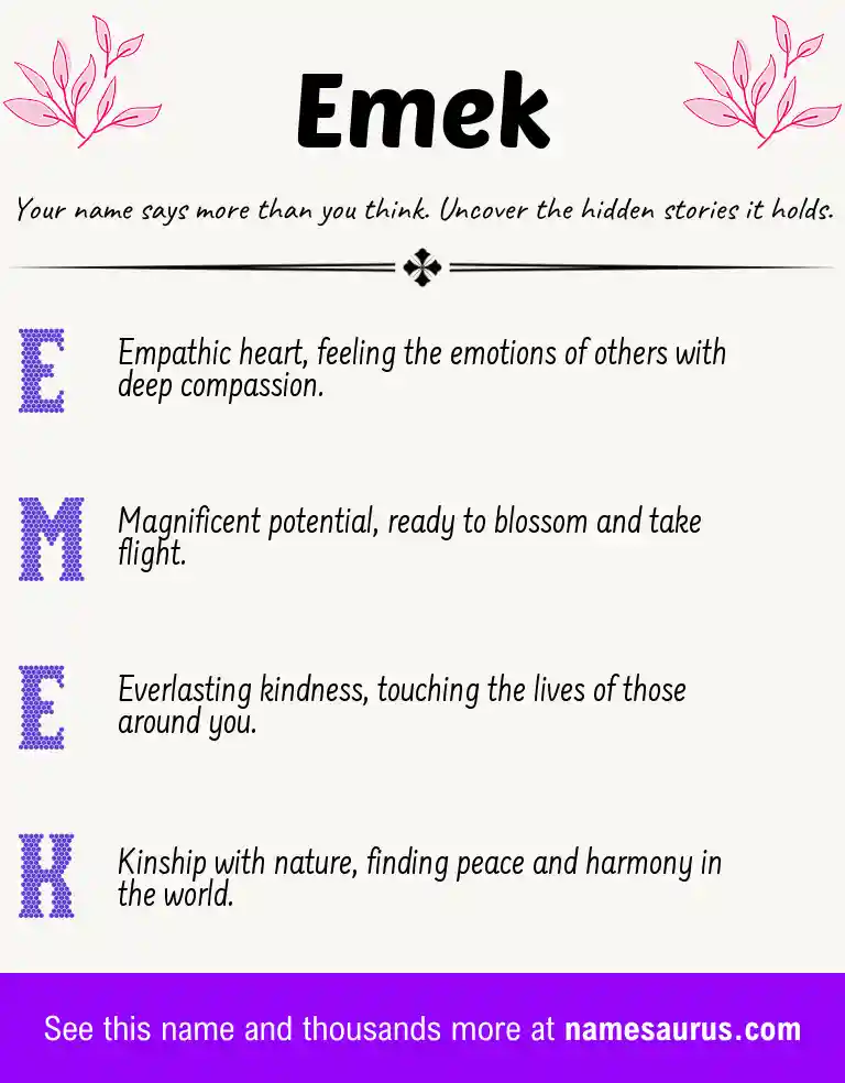 Acrostic poem about Emek.