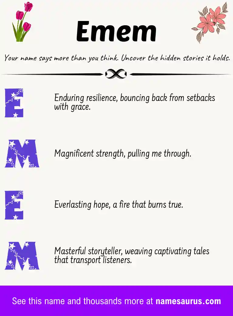Acrostic poem about Emem.