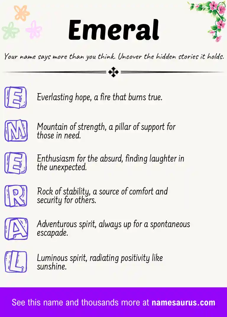 Acrostic poem about Emeral.