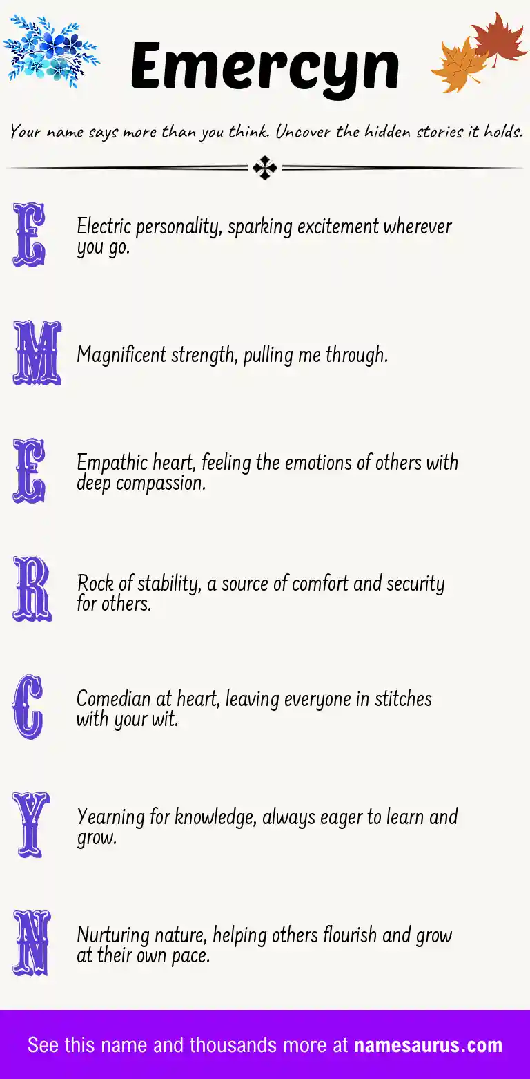 Acrostic poem about Emercyn.