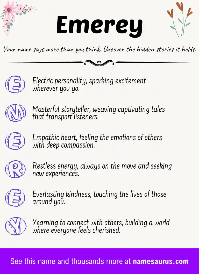 Acrostic poem about Emerey.