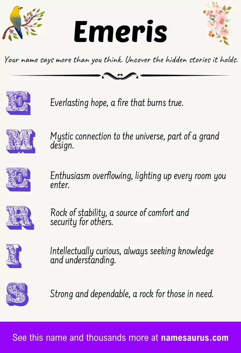 Acrostic poem about Emeris.