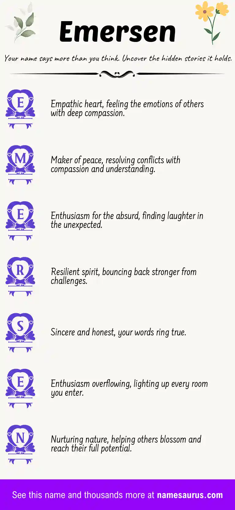 Acrostic poem about Emersen.