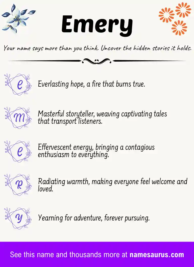 Acrostic poem about Emery.