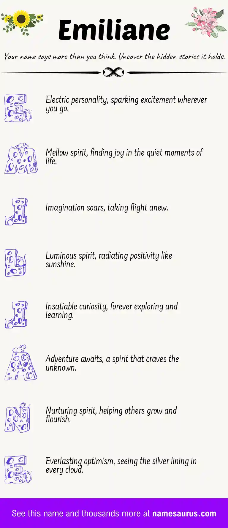 Acrostic poem about Emiliane.