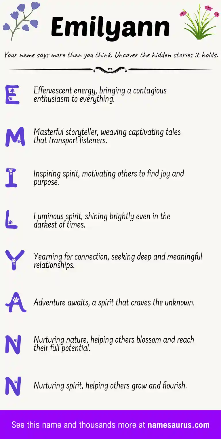 Acrostic poem about Emilyann.