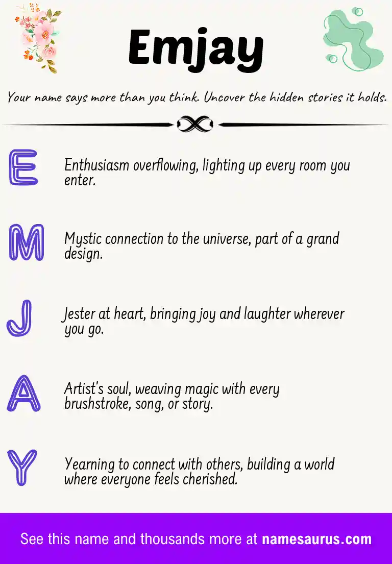 Acrostic poem about Emjay.