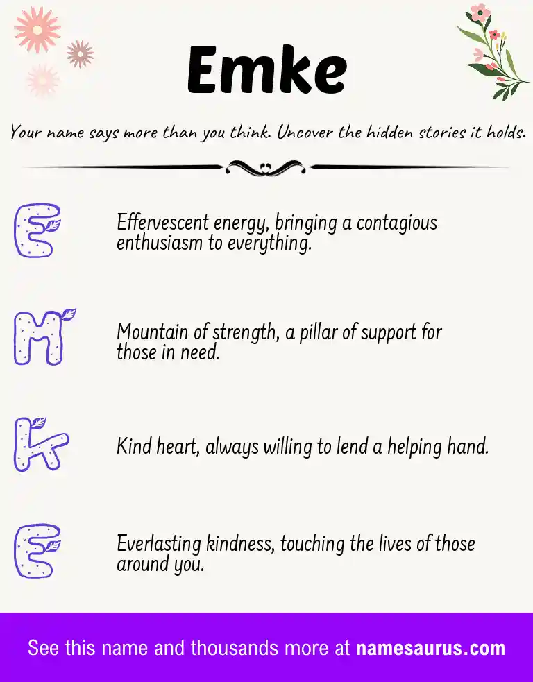 Acrostic poem about Emke.
