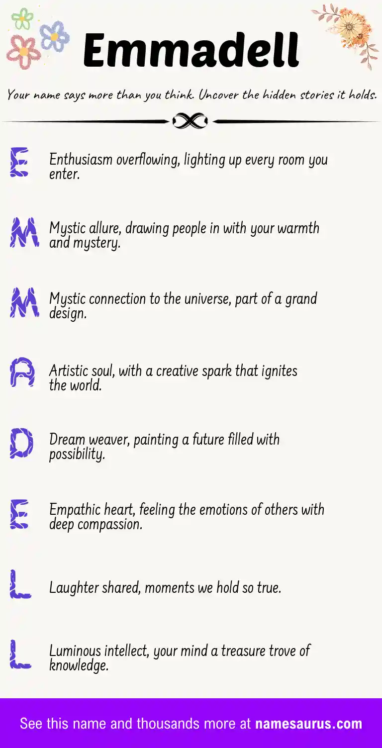 Acrostic poem about Emmadell.
