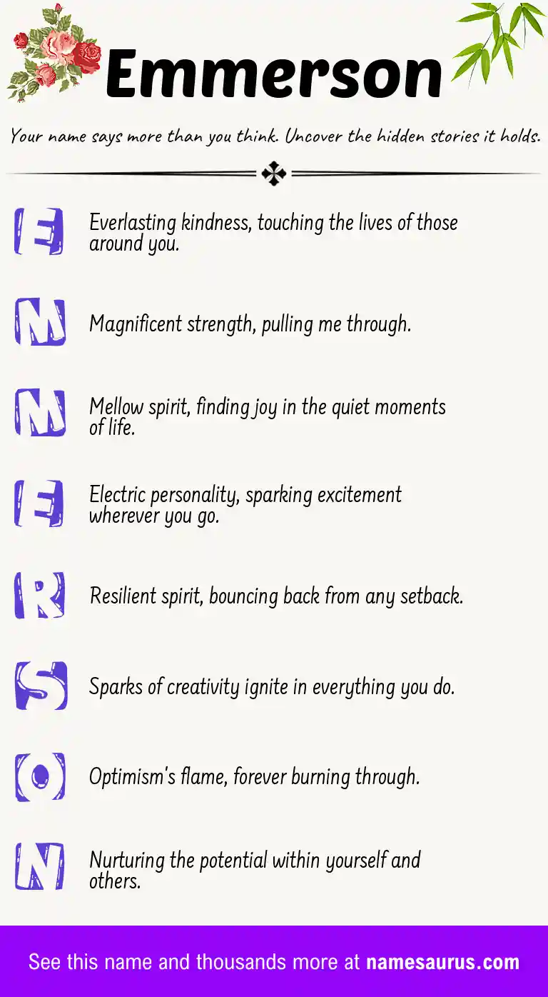 Acrostic poem about Emmerson.