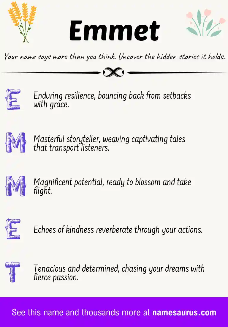 Acrostic poem about Emmet.