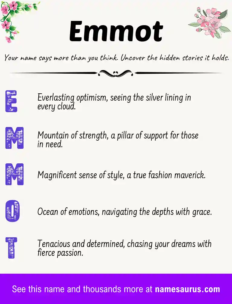 Acrostic poem about Emmot.