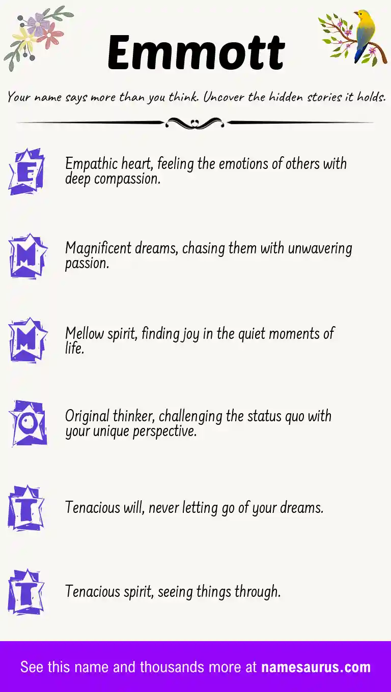 Acrostic poem about Emmott.