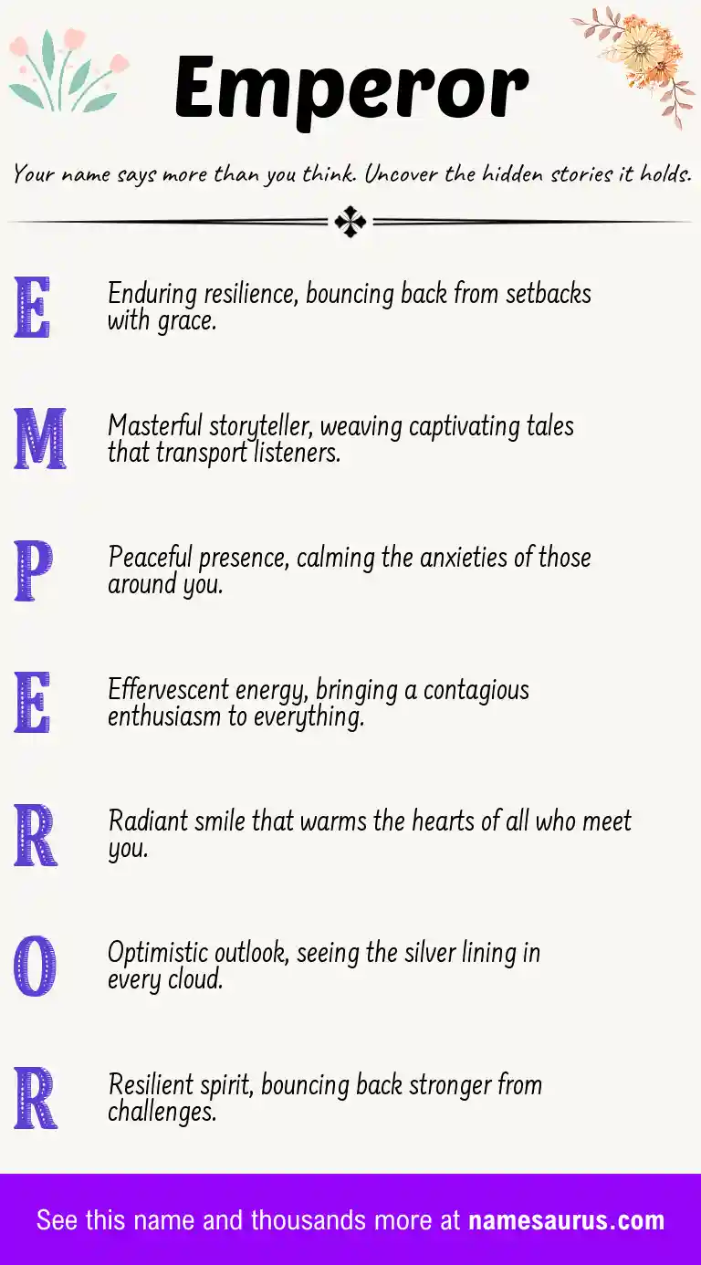 Acrostic poem about Emperor.