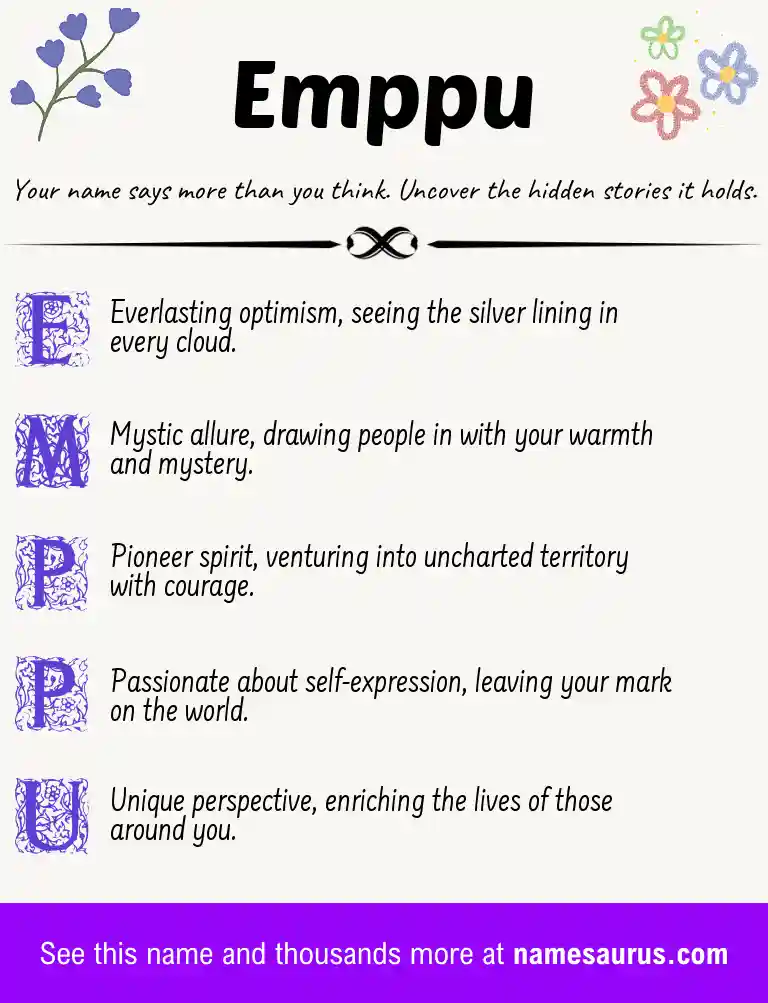 Acrostic poem about Emppu.
