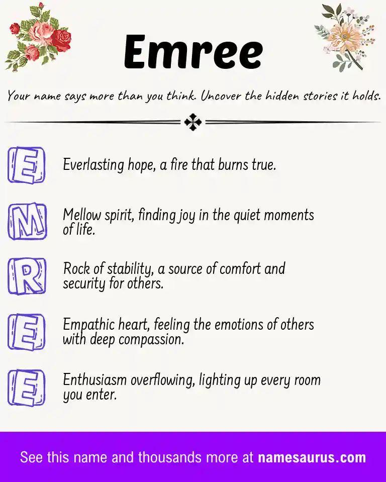 Acrostic poem about Emree.