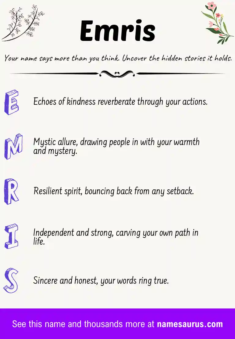 Acrostic poem about Emris.