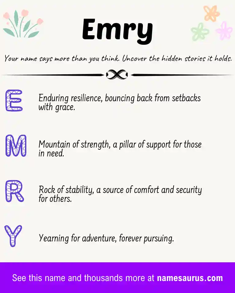 Acrostic poem about Emry.