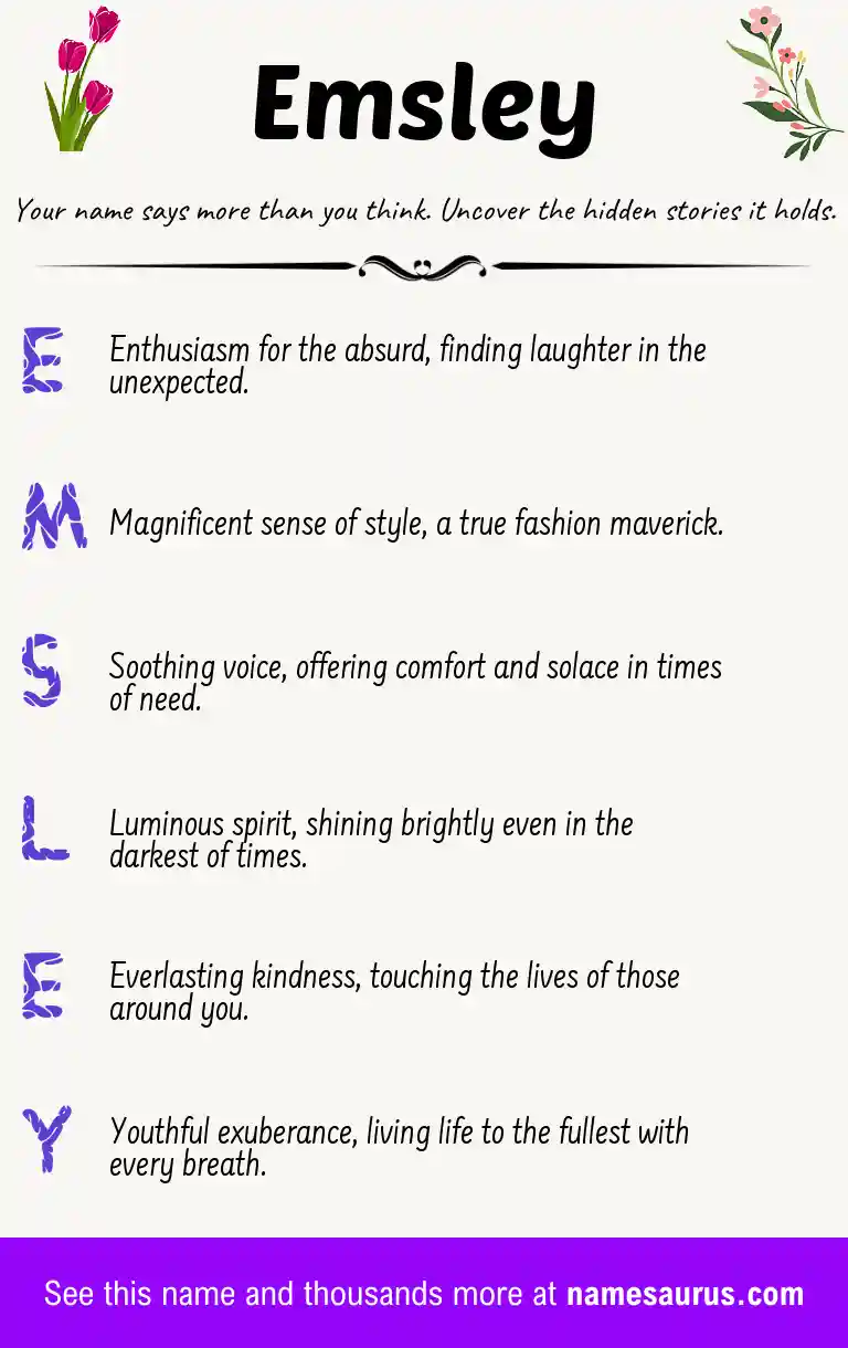 Acrostic poem about Emsley.