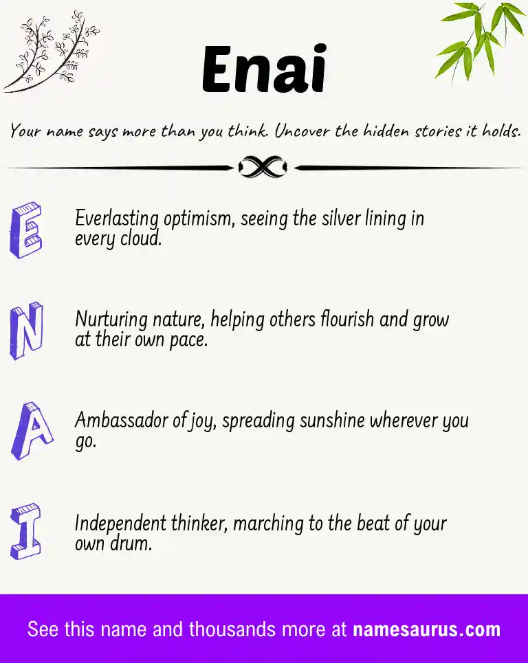 Acrostic poem about Enai.