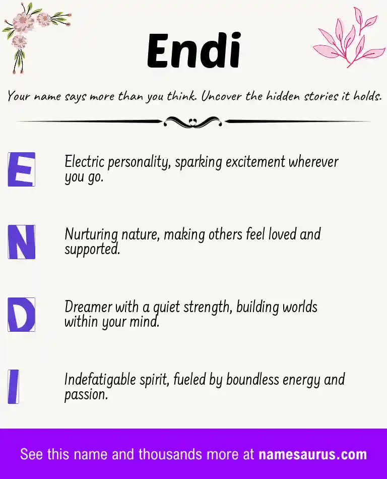 Acrostic poem about Endi.