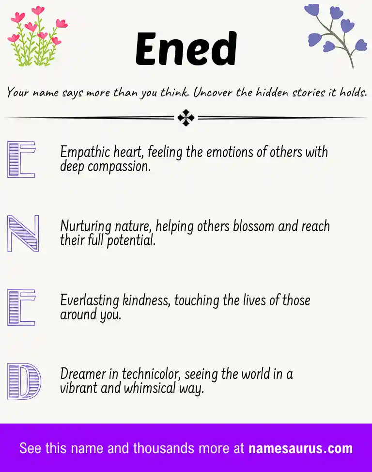 Acrostic poem about Ened.