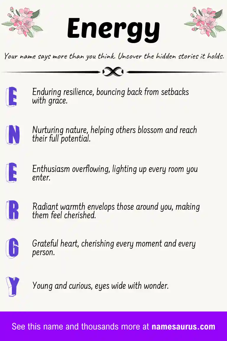 Acrostic poem about Energy.