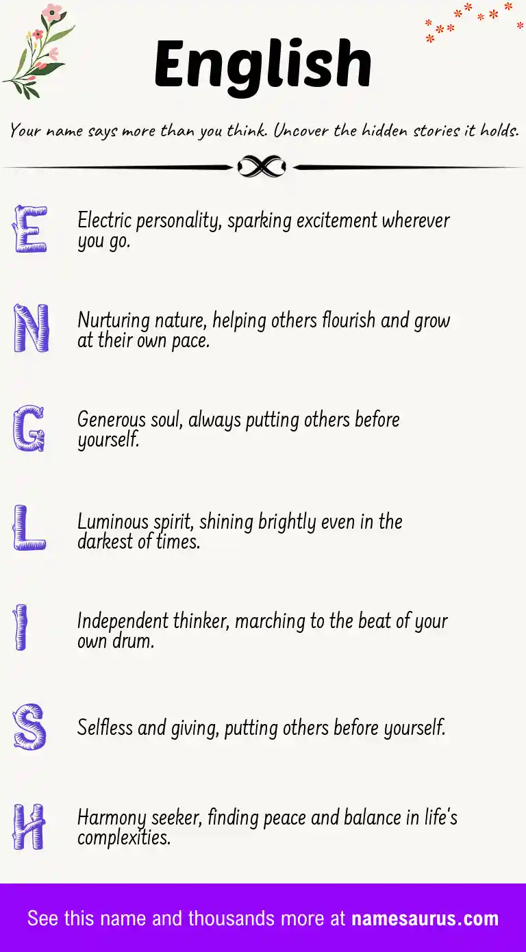 Acrostic poem about English.