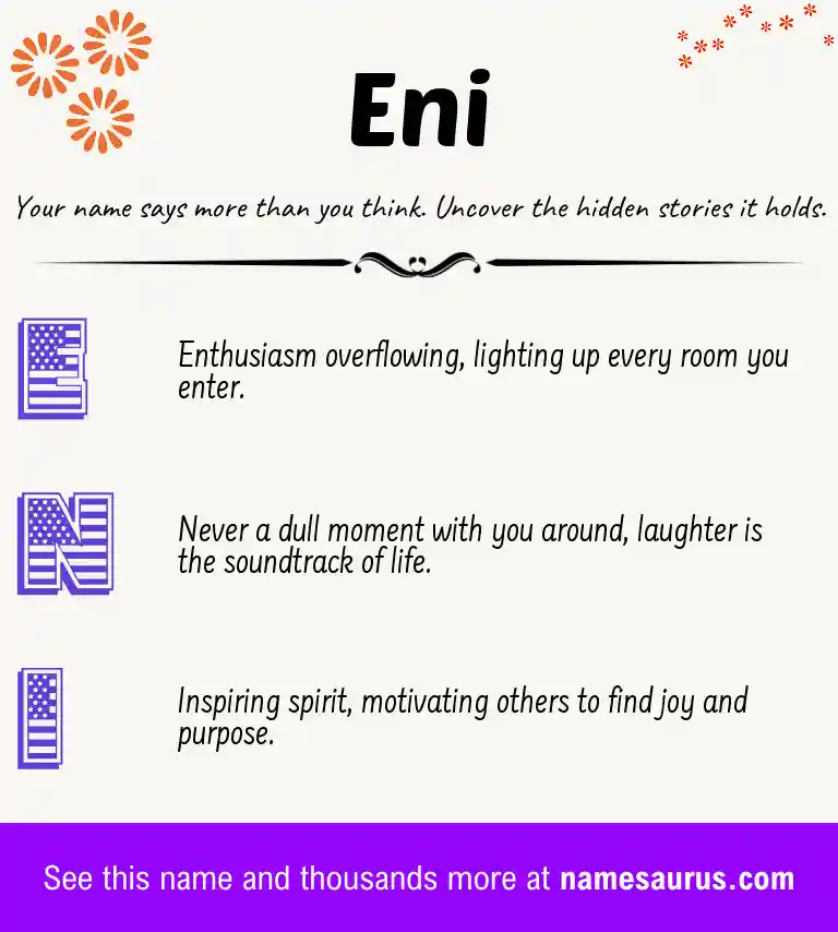 Acrostic poem about Eni.