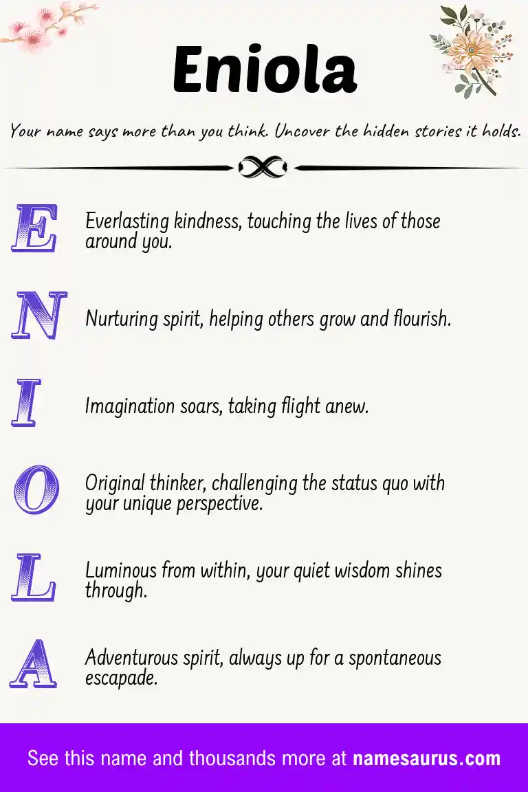 Acrostic poem about Eniola.