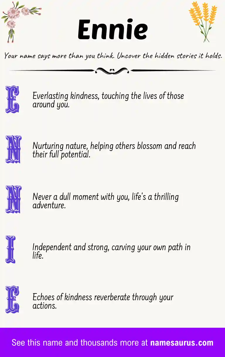 Acrostic poem about Ennie.