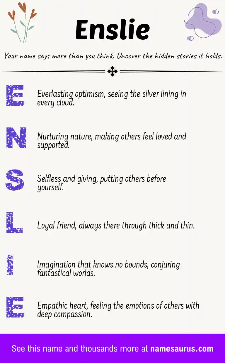 Acrostic poem about Enslie.