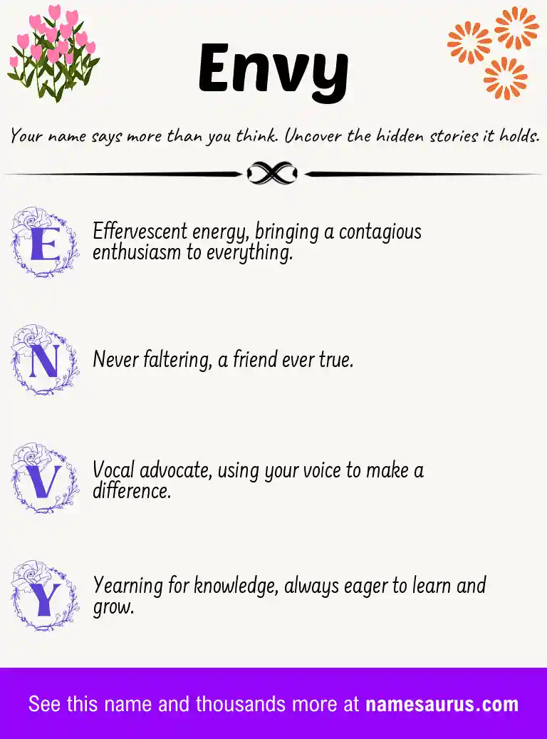 Acrostic poem about Envy.
