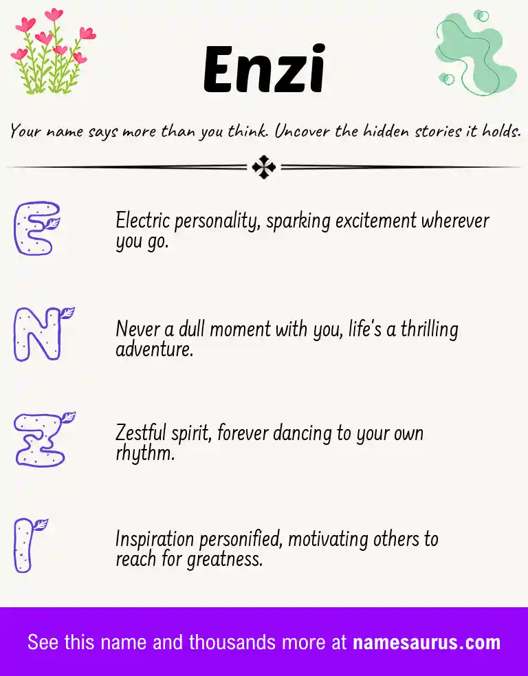 Acrostic poem about Enzi.